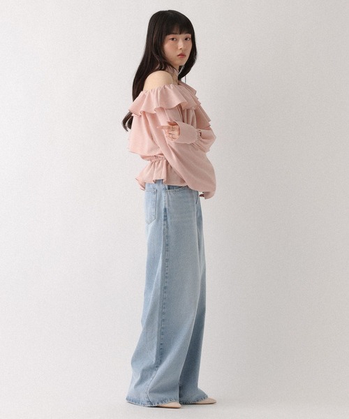 Heather(ヘザー)の「ワンショルチョーカーブラウス 666503(シャツ/ブラウス・レディース・ピンク/ブラック系その他/ホワイト系その他・FREE)」の11枚目の写真