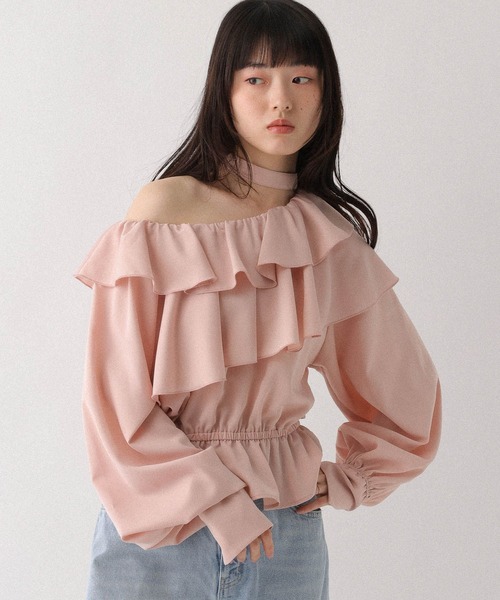 Heather(ヘザー)の「ワンショルチョーカーブラウス 666503(シャツ/ブラウス・レディース・ピンク/ブラック系その他/ホワイト系その他・FREE)」の13枚目の写真