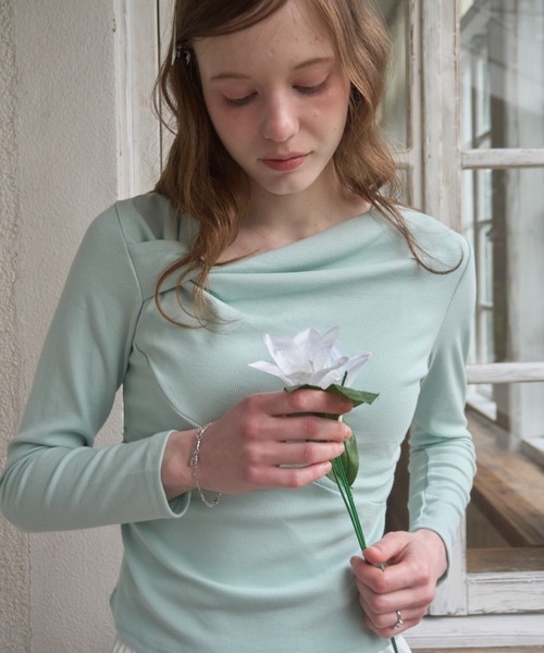 Birthday room(バースデイルーム)の「アシメドレープロンT/Asymmetrical lap apron T(Tシャツ/カットソー・レディース・ブラック/ホワイト/ミント・FREE)」の22枚目の写真