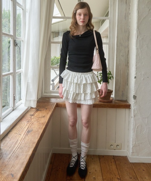 Birthday room(バースデイルーム)の「アシメドレープロンT/Asymmetrical lap apron T(Tシャツ/カットソー・レディース・ブラック/ホワイト/ミント・FREE)」の18枚目の写真