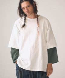 mlt5599-slub reversible two-tone 3-4 T 七分袖Tシャツ(AP2614019)