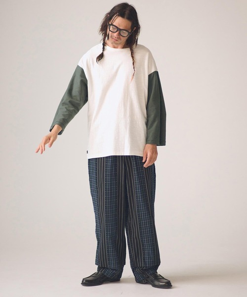 ADAM PATEK（アダムパテック）の「mlt5599-slub reversible two-tone 3-4 T 七分袖Tシャツ(AP2614019)（Tシャツ/カットソー・メンズ・グリーン/チャコール・2/1）」の19枚目の写真