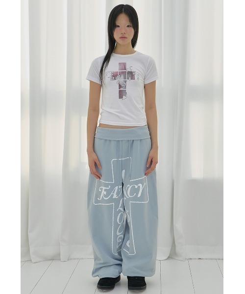 FANCY CLUB(ファンシークラブ)の「A'GEM/9 × .kom 『FANCY CLUB/ファンシークラブ』 FROSS BANDING SWEATPANTS/フロスバンディングスウェットパンツ(スウェットパンツ・レディース・アイボリー/ブラック/ライトブルー・FREE)」の13枚目の写真