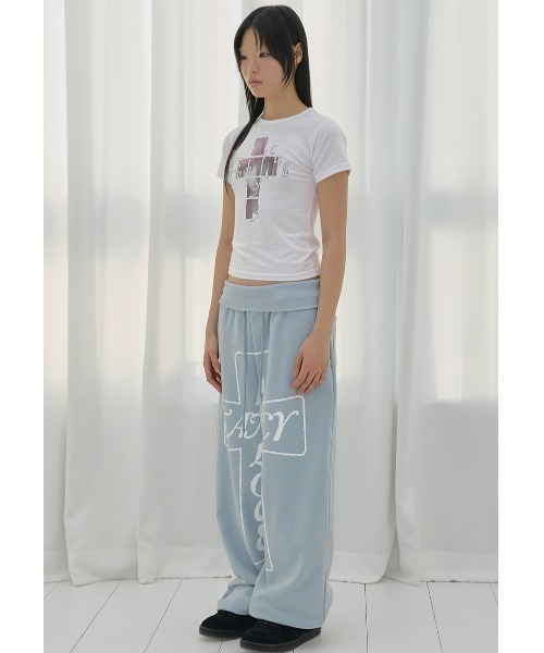 FANCY CLUB(ファンシークラブ)の「A'GEM/9 × .kom 『FANCY CLUB/ファンシークラブ』 FROSS BANDING SWEATPANTS/フロスバンディングスウェットパンツ(スウェットパンツ・レディース・アイボリー/ブラック/ライトブルー・FREE)」の14枚目の写真