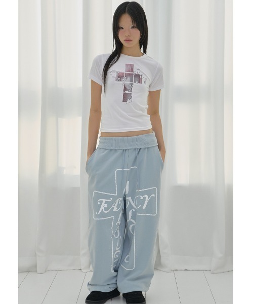FANCY CLUB(ファンシークラブ)の「A'GEM/9 × .kom 『FANCY CLUB/ファンシークラブ』 FROSS BANDING SWEATPANTS/フロスバンディングスウェットパンツ(スウェットパンツ・レディース・アイボリー/ブラック/ライトブルー・FREE)」の12枚目の写真