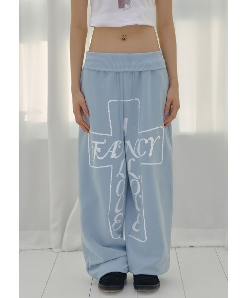 FANCY CLUB(ファンシークラブ)の「A'GEM/9 × .kom 『FANCY CLUB/ファンシークラブ』 FROSS BANDING SWEATPANTS/フロスバンディングスウェットパンツ(スウェットパンツ・レディース・アイボリー/ブラック/ライトブルー・FREE)」の10枚目の写真