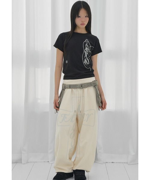 FANCY CLUB(ファンシークラブ)の「A'GEM/9 × .kom 『FANCY CLUB/ファンシークラブ』 FROSS BANDING SWEATPANTS/フロスバンディングスウェットパンツ(スウェットパンツ・レディース・アイボリー/ブラック/ライトブルー・FREE)」の18枚目の写真