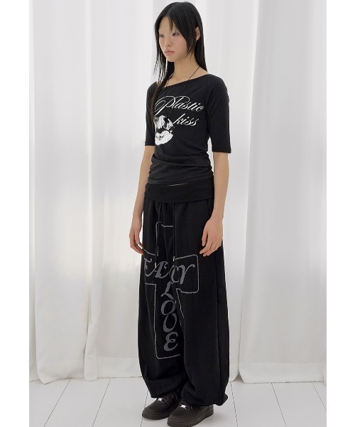 FANCY CLUB(ファンシークラブ)の「A'GEM/9 × .kom 『FANCY CLUB/ファンシークラブ』 FROSS BANDING SWEATPANTS/フロスバンディングスウェットパンツ(スウェットパンツ・レディース・アイボリー/ブラック/ライトブルー・FREE)」の8枚目の写真