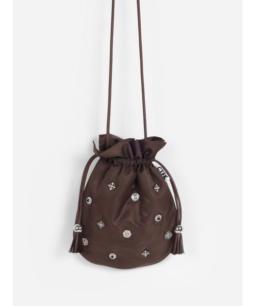 :ETHROF（イーサオブ）の「CONCHO STUDS DRAWSTRING BAG（ショルダーバッグ・レディース・ブラウン/ブラック・FREE）」の8枚目の写真