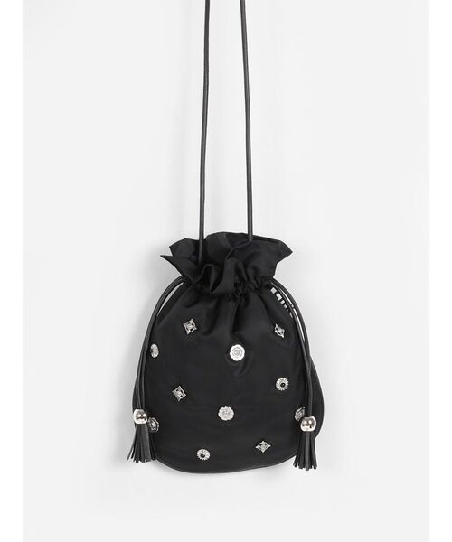 :ETHROF（イーサオブ）の「CONCHO STUDS DRAWSTRING BAG（ショルダーバッグ・レディース・ブラウン/ブラック・FREE）」の9枚目の写真