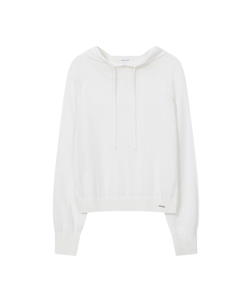 Miseki SEOUL(ミセキソウル)の「Sheer punching knit hoodie WHITE(ニット/セーター・レディース・その他・OS)」の4枚目の写真