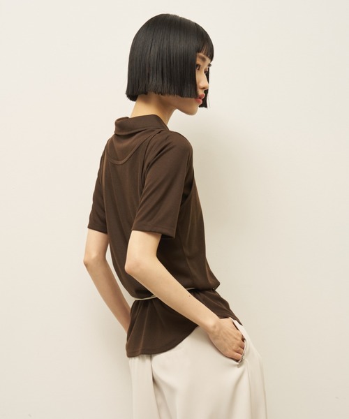 AIC.（エーアイシー）の「アンサンブルポロトップス（Tシャツ/カットソー・レディース・アイボリー/ダークブラウン/ブラック・FREE）」の9枚目の写真