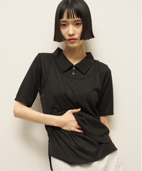 AIC.（エーアイシー）の「アンサンブルポロトップス（Tシャツ/カットソー・レディース・アイボリー/ダークブラウン/ブラック・FREE）」の21枚目の写真