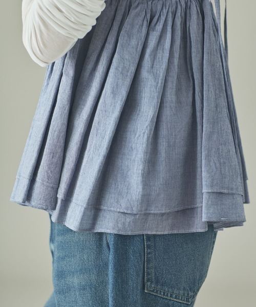 Curensology(カレンソロジー)の「Curensology(カレンソロジー)/シャンブレーレイヤードギャザーキャミソール(キャミソール・レディース・サックスブルー・FREE)」の9枚目の写真