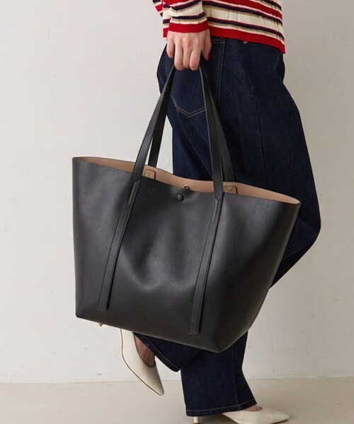 &MyuQ(アンドミューク)の「【&MyuQ/アンドミューク】MELET ビックトートバッグ/ショルダーバッグ(トートバッグ・レディース・ブラック/ダークブラウン・フリー)」の2枚目の写真