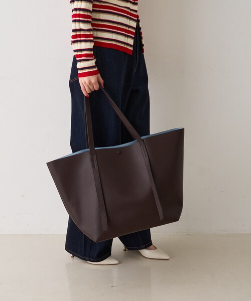 &MyuQ(アンドミューク)の「【&MyuQ/アンドミューク】MELET ビックトートバッグ/ショルダーバッグ(トートバッグ・レディース・ブラック/ダークブラウン・フリー)」の4枚目の写真