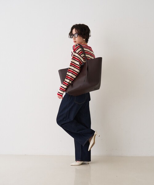 &MyuQ(アンドミューク)の「【&MyuQ/アンドミューク】MELET ビックトートバッグ/ショルダーバッグ(トートバッグ・レディース・ブラック/ダークブラウン・フリー)」の8枚目の写真