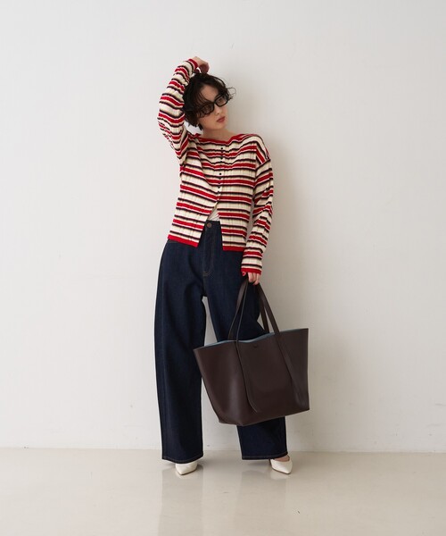 &MyuQ(アンドミューク)の「【&MyuQ/アンドミューク】MELET ビックトートバッグ/ショルダーバッグ(トートバッグ・レディース・ブラック/ダークブラウン・フリー)」の11枚目の写真