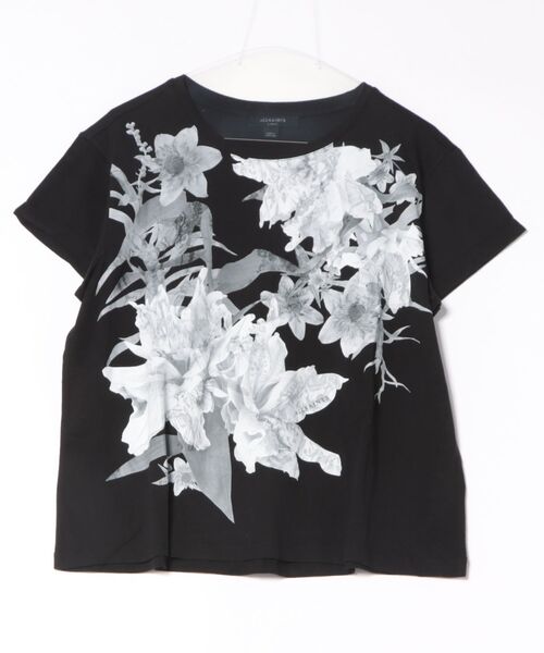 ALLSAINTS（オールセインツ）の「CRYSTAL ANNA FLORAL T-SHIRT | CRYSTAL ANNA フローラル Tシャツ（Tシャツ/カットソー・レディース・ブラック・L/S/XS/M）」の8枚目の写真
