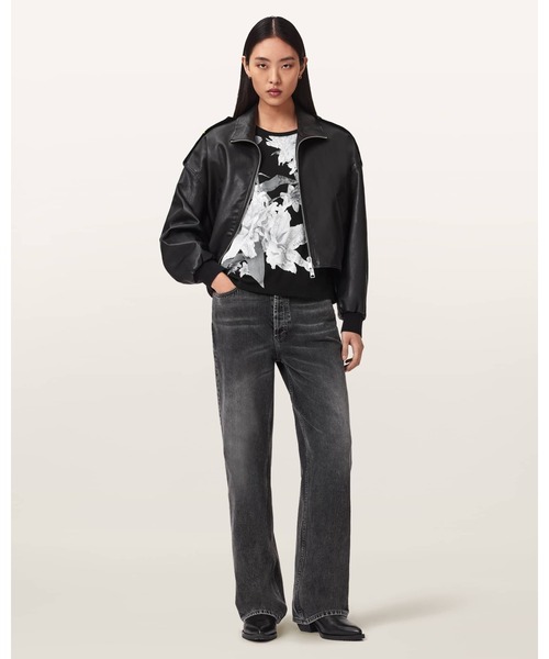 ALLSAINTS（オールセインツ）の「CRYSTAL ANNA FLORAL T-SHIRT | CRYSTAL ANNA フローラル Tシャツ（Tシャツ/カットソー・レディース・ブラック・L/S/XS/M）」の2枚目の写真
