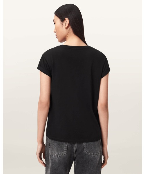 ALLSAINTS（オールセインツ）の「CRYSTAL ANNA FLORAL T-SHIRT | CRYSTAL ANNA フローラル Tシャツ（Tシャツ/カットソー・レディース・ブラック・L/S/XS/M）」の6枚目の写真