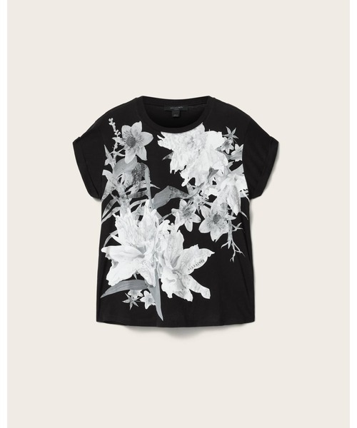 ALLSAINTS（オールセインツ）の「CRYSTAL ANNA FLORAL T-SHIRT | CRYSTAL ANNA フローラル Tシャツ（Tシャツ/カットソー・レディース・ブラック・L/S/XS/M）」の7枚目の写真