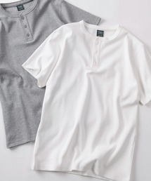 【84】スパンリブ 無地 ヘンリーネックTシャツ/ユニセックス/レディース/メンズ