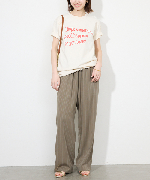 SLOBE IENA（スローブイエナ）の「《3サイズ展開/追加》フィブリルストライプリラックスパンツ（その他パンツ・レディース・カーキ/ネイビー・36/38/40）」の4枚目の写真