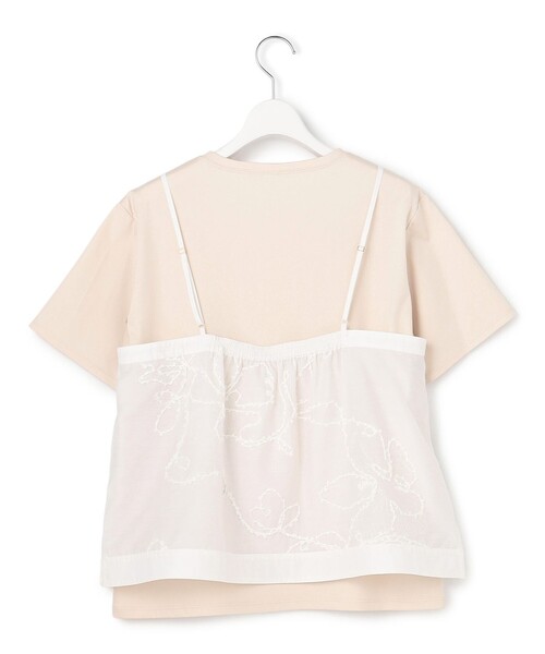 23区 L(ニジュウサンクオオキイサイズ)の「シアーエンブロイダリー キャミソール コンビ Tシャツ(Tシャツ/カットソー・レディース・ブラック系/ベージュ系/ホワイト系・44/46/48)」の17枚目の写真