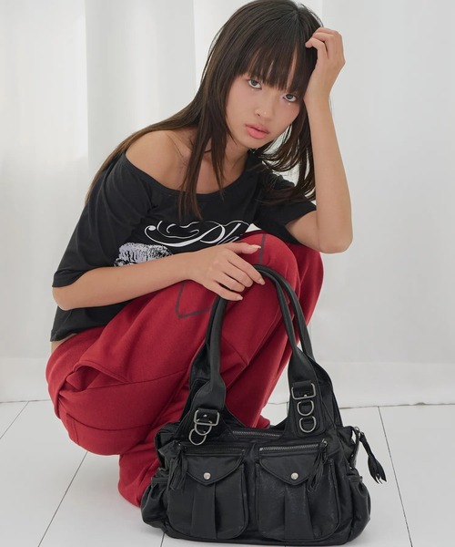 FANCY CLUB(ファンシークラブ)の「【日本未発売/WEB限定】FANCY CLUB(ファンシークラブ)/大容量 ショルダー トート ホーボーバッグ/RANMA HOBO BAG(ショルダーバッグ・レディース・アイボリー/ブラウン/ブラック・FREE)」の9枚目の写真