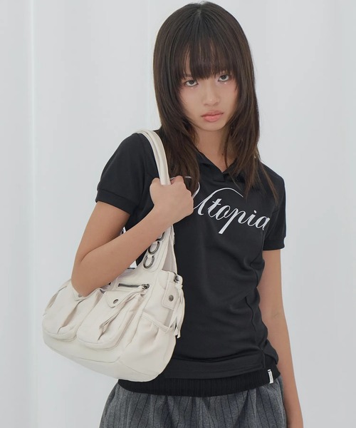 FANCY CLUB(ファンシークラブ)の「【日本未発売/WEB限定】FANCY CLUB(ファンシークラブ)/大容量 ショルダー トート ホーボーバッグ/RANMA HOBO BAG(ショルダーバッグ・レディース・アイボリー/ブラウン/ブラック・FREE)」の4枚目の写真