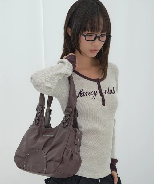 FANCY CLUB(ファンシークラブ)の「【日本未発売/WEB限定】FANCY CLUB(ファンシークラブ)/大容量 ショルダー トート ホーボーバッグ/RANMA HOBO BAG(ショルダーバッグ・レディース・アイボリー/ブラウン/ブラック・FREE)」の16枚目の写真