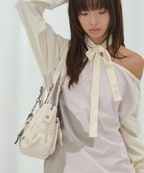 FANCY CLUB(ファンシークラブ)の「【日本未発売/WEB限定】FANCY CLUB(ファンシークラブ)/大容量 ショルダー トート ホーボーバッグ/RANMA HOBO BAG(ショルダーバッグ・レディース・アイボリー/ブラウン/ブラック・FREE)」の7枚目の写真