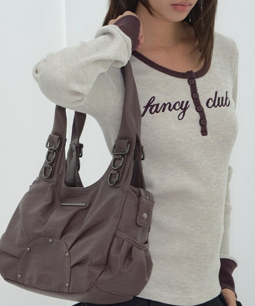 FANCY CLUB(ファンシークラブ)の「【日本未発売/WEB限定】FANCY CLUB(ファンシークラブ)/大容量 ショルダー トート ホーボーバッグ/RANMA HOBO BAG(ショルダーバッグ・レディース・アイボリー/ブラウン/ブラック・FREE)」の18枚目の写真