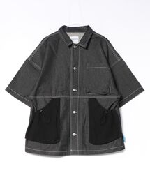 a.p.o.v.（エーピーオービー）の「a.p.o.v. パイルビッグポケットパッチングオーバーサイズ半袖デニムジャケット（デニムジャケット）」