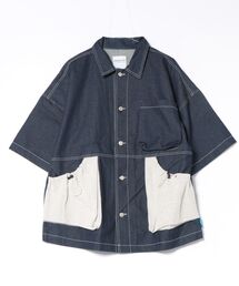 a.p.o.v.（エーピーオービー）の「a.p.o.v. パイルビッグポケットパッチングオーバーサイズ半袖デニムジャケット（デニムジャケット）」