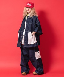 a.p.o.v.（エーピーオービー）の「a.p.o.v. パイルビッグポケットパッチングオーバーサイズ半袖デニムジャケット（デニムジャケット）」