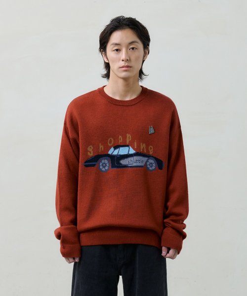 Shopping car knit — вязаный топ (красный)