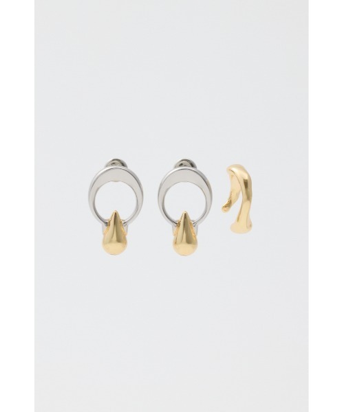 MOUSSY(マウジー)の「DROPPED ピアス & イヤーカフ セット(ピアス(両耳用)・レディース・マルチ/シルバー・FREE)」の4枚目の写真