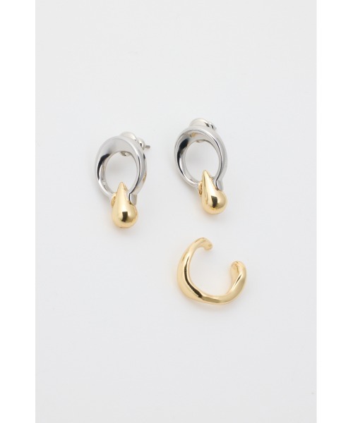MOUSSY(マウジー)の「DROPPED ピアス & イヤーカフ セット(ピアス(両耳用)・レディース・マルチ/シルバー・FREE)」の5枚目の写真
