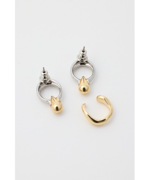 MOUSSY(マウジー)の「DROPPED ピアス & イヤーカフ セット(ピアス(両耳用)・レディース・マルチ/シルバー・FREE)」の6枚目の写真