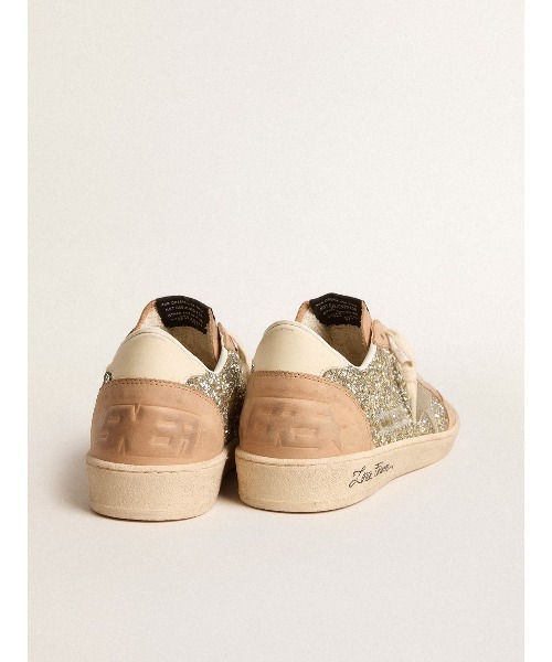 GOLDEN GOOSE（ゴールデングース）の「Ball Star レディース グリッター（シルバー） スエードパネル（ピンクベージュ）（スニーカー・レディース・ピンク系その他・37/39）」の4枚目の写真