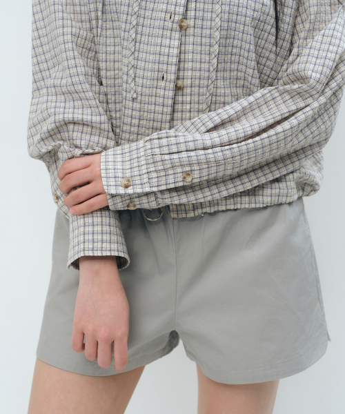 MUSINSA STANDARD WOMAN（ムシンサスタンダードウーマン）の「ウィメンズチェックフードパーカーシャツジャケット[ライトベージュ]（シャツ/ブラウス・レディース・その他・SMALL/MEDIUM/LARGE/X-SMALL）」の3枚目の写真