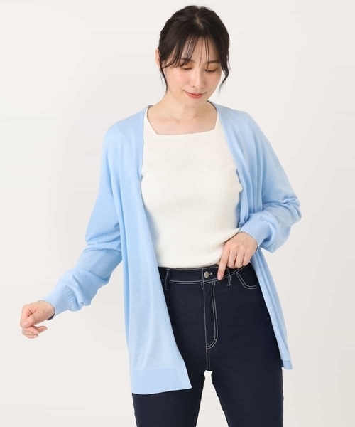 OFUON le MK(オフオンルエムケー)の「着流しカーディガン/接触冷感/洗える/WEB限定サイズあり(カーディガン/ボレロ・レディース・ホワイト/ライトブルー/ネイビー・38/36)」の15枚目の写真