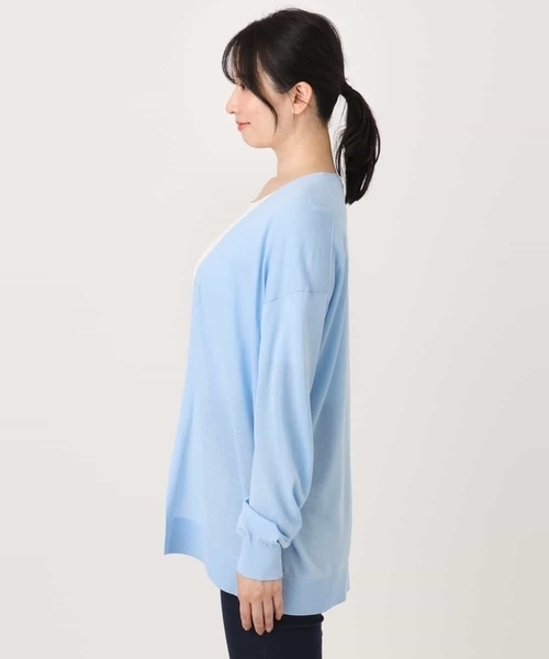 OFUON le MK(オフオンルエムケー)の「着流しカーディガン/接触冷感/洗える/WEB限定サイズあり(カーディガン/ボレロ・レディース・ホワイト/ライトブルー/ネイビー・38/36)」の16枚目の写真