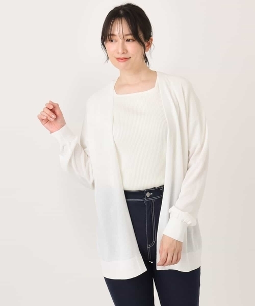 OFUON le MK(オフオンルエムケー)の「着流しカーディガン/接触冷感/洗える/WEB限定サイズあり(カーディガン/ボレロ・レディース・ホワイト/ライトブルー/ネイビー・38/36)」の22枚目の写真