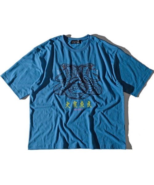 ALDIES(アールディーズ)の「Two Snakes Big T / ツースネークスビッグT(Tシャツ/カットソー・メンズ・ブルー/ブラック/ホワイト・FREE)」の3枚目の写真