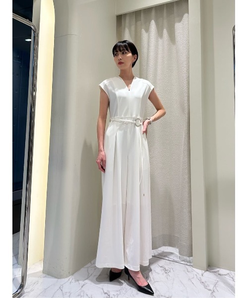 ESTNATION(エストネーション)の「ESTNATION / ワイドタックオールインワン(つなぎ/オールインワン・レディース・ブラック/オフホワイト・38/36)」の9枚目の写真