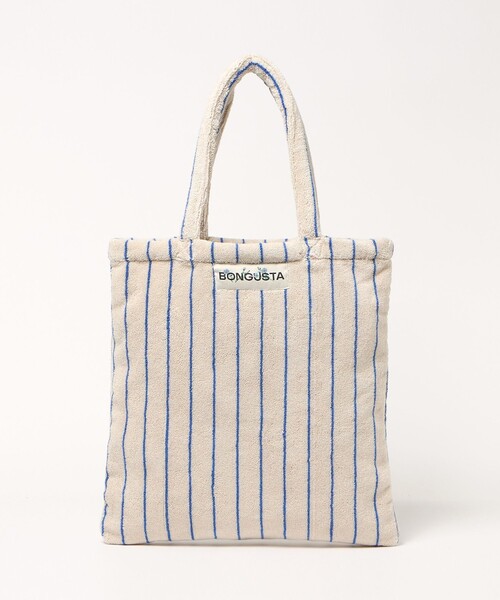 BONGUSTA(ボングスタ)の「<BONGUSTA>トートバッグ(ストライプ)(トートバッグ・レディース・ホワイト/ブラウン系/クリーム/コバルトブルー/イエロー/ワイン/ベージュ・FREE)」の4枚目の写真