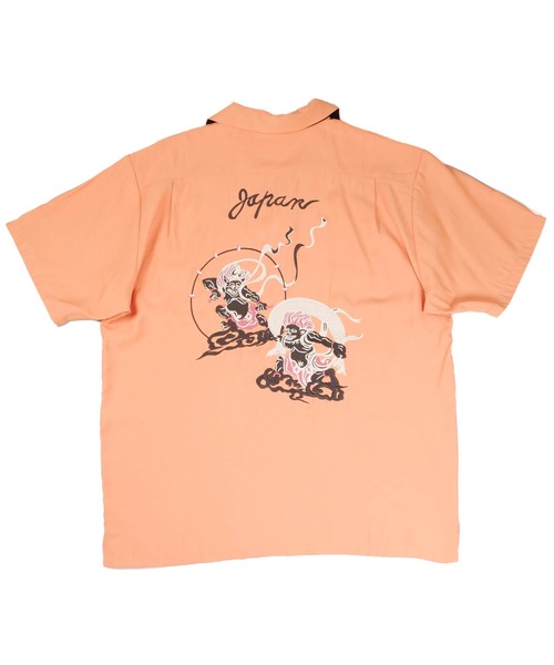 HOUSTON(ヒューストン)の「【UT207】【HOUSTON/ヒューストン】FUUJIN & RAIJIN SOUVENIR SHIRT 41278(シャツ/ブラウス・メンズ・ブラック/オレンジ・LARGE)」の4枚目の写真